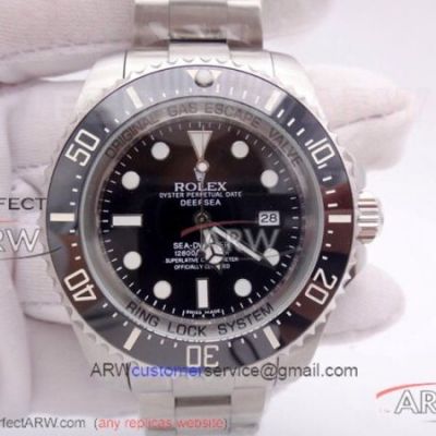 New Upgraded NOOB Factory V3 Rolex Deepsea Sea-Dweller 44MM Watch - 316L Steel Black Dial Black Ceramic Bezel 